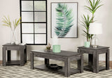 Juego de mesa de centro rectangular Donal de 3 piezas, gris desgastado