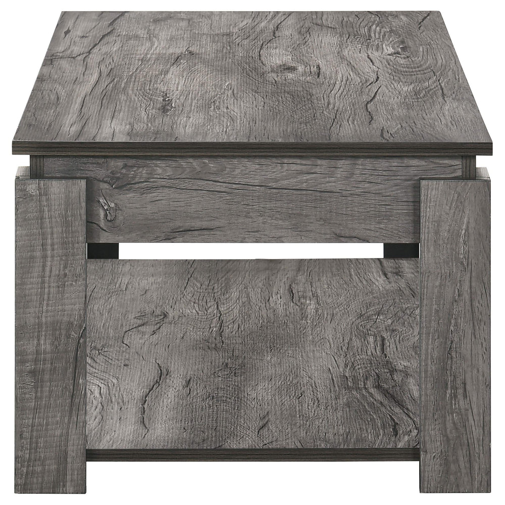 Juego de mesa de centro rectangular Donal de 3 piezas, gris desgastado