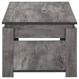 Juego de mesa de centro rectangular Donal de 3 piezas, gris desgastado