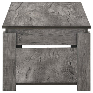 Juego de mesa de centro rectangular Donal de 3 piezas, gris desgastado