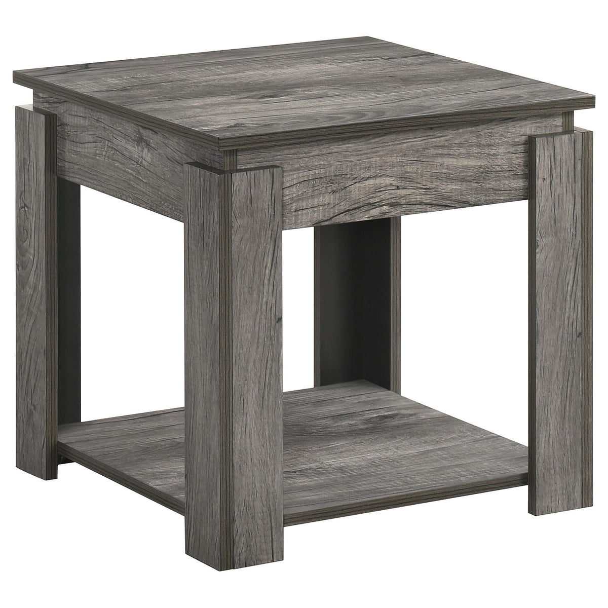 Juego de mesa de centro rectangular Donal de 3 piezas, gris desgastado