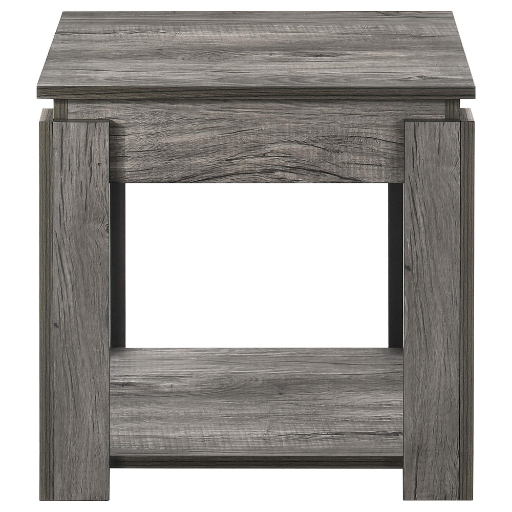 Juego de mesa de centro rectangular Donal de 3 piezas, gris desgastado