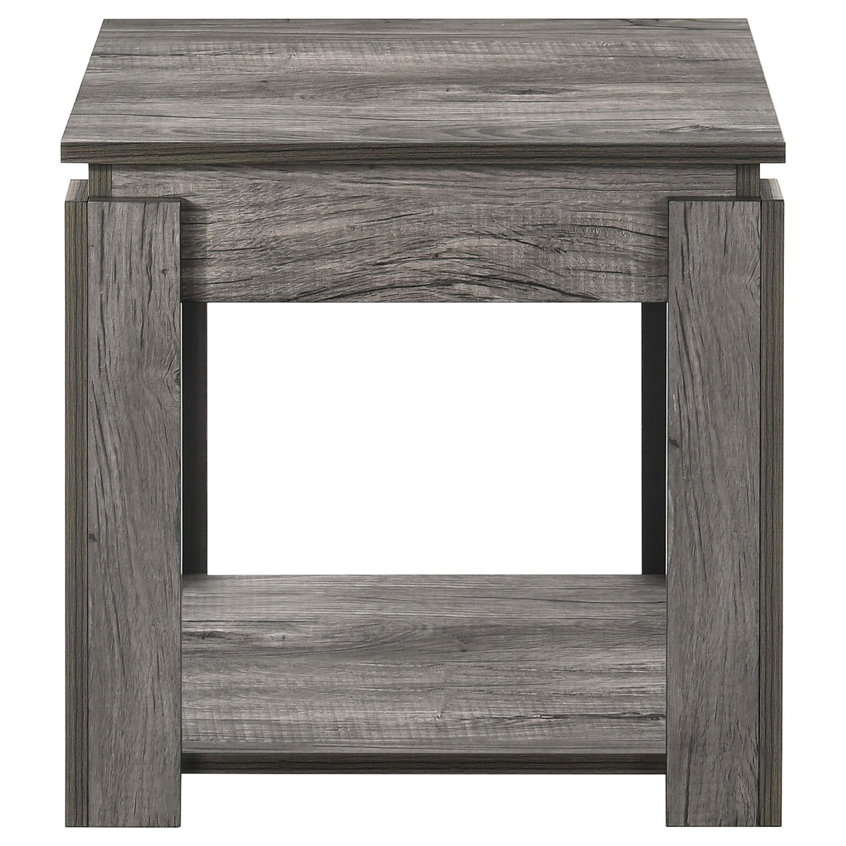 Juego de mesa de centro rectangular Donal de 3 piezas, gris desgastado