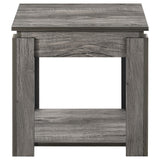 Juego de mesa de centro rectangular Donal de 3 piezas, gris desgastado