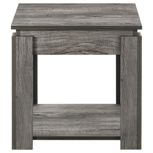 Juego de mesa de centro rectangular Donal de 3 piezas, gris desgastado