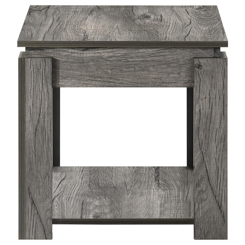 Juego de mesa de centro rectangular Donal de 3 piezas, gris desgastado