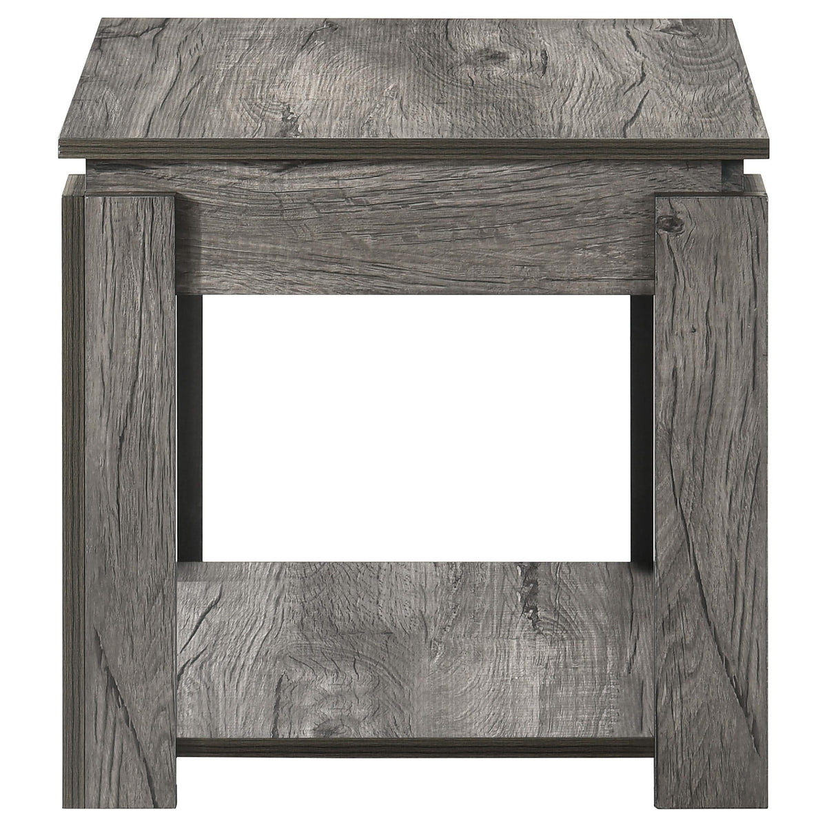 Juego de mesa de centro rectangular Donal de 3 piezas, gris desgastado
