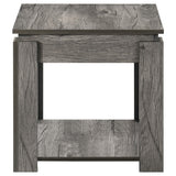 Juego de mesa de centro rectangular Donal de 3 piezas, gris desgastado