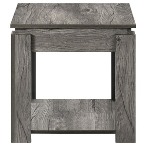 Juego de mesa de centro rectangular Donal de 3 piezas, gris desgastado