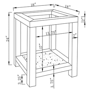 Valentina 1-shelf Square Glass Top Side End Table Silver