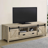 Mueble para TV Madra de 2 puertas de madera de ingeniería de 79 pulgadas, pino envejecido