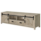 Mueble para TV Madra de 2 puertas de madera de ingeniería de 79 pulgadas, pino envejecido