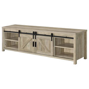 Mueble para TV Madra de 2 puertas de madera de ingeniería de 79 pulgadas, pino envejecido
