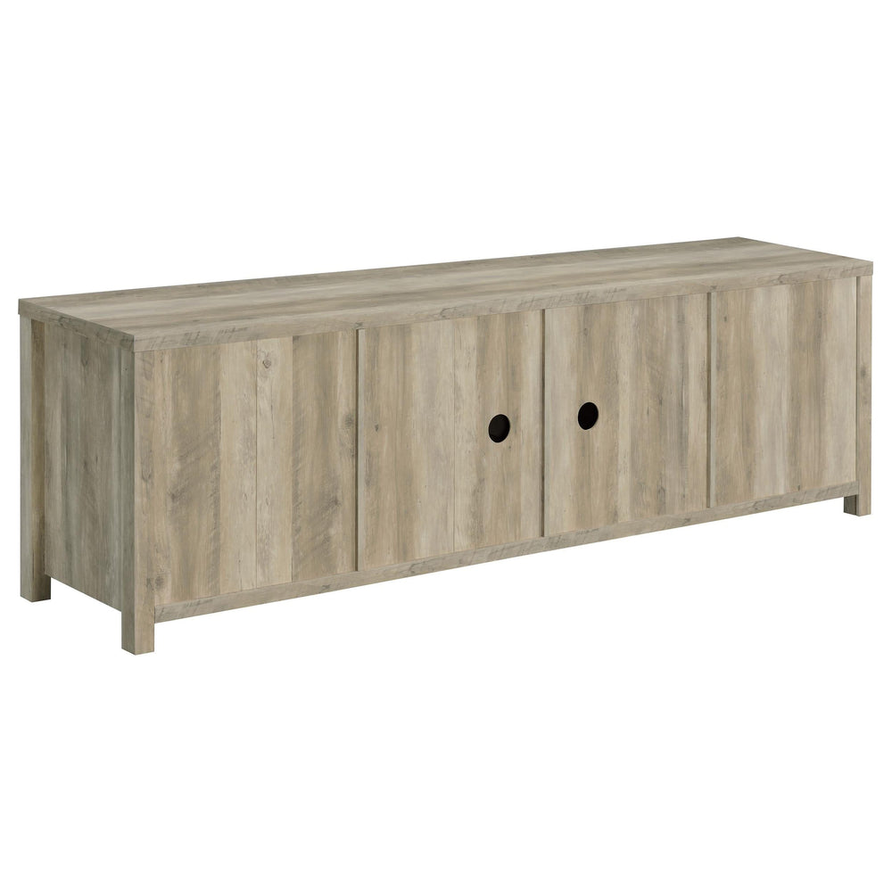 Mueble para TV Madra de 2 puertas de madera de ingeniería de 79 pulgadas, pino envejecido