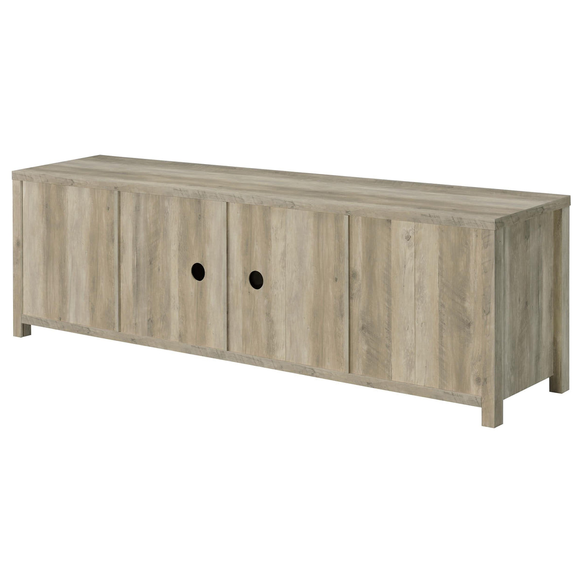 Mueble para TV Madra de 2 puertas de madera de ingeniería de 79 pulgadas, pino envejecido