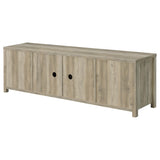 Mueble para TV Madra de 2 puertas de madera de ingeniería de 79 pulgadas, pino envejecido