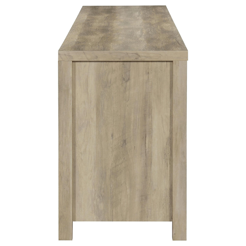 Mueble para TV Madra de 2 puertas de madera de ingeniería de 79 pulgadas, pino envejecido