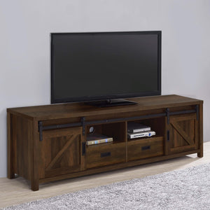 Mueble para TV Madra de 2 puertas de madera de ingeniería de 79 pulgadas en pino oscuro