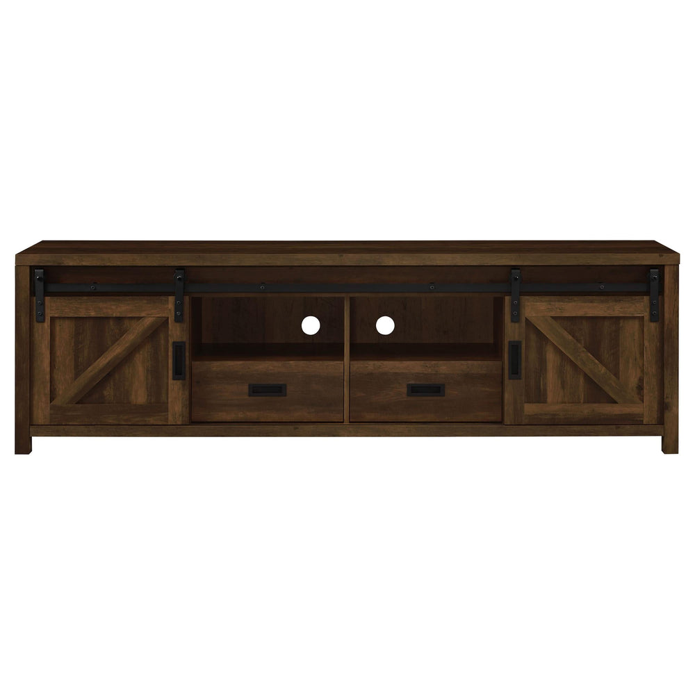 Mueble para TV Madra de 2 puertas de madera de ingeniería de 79 pulgadas en pino oscuro