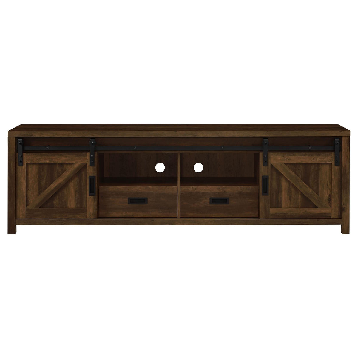 Mueble para TV Madra de 2 puertas de madera de ingeniería de 79 pulgadas en pino oscuro