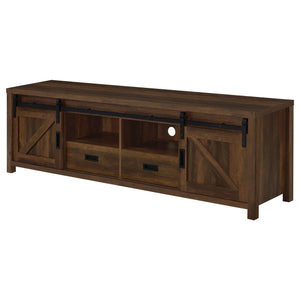 Mueble para TV Madra de 2 puertas de madera de ingeniería de 79 pulgadas en pino oscuro