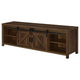 Mueble para TV Madra de 2 puertas de madera de ingeniería de 79 pulgadas en pino oscuro