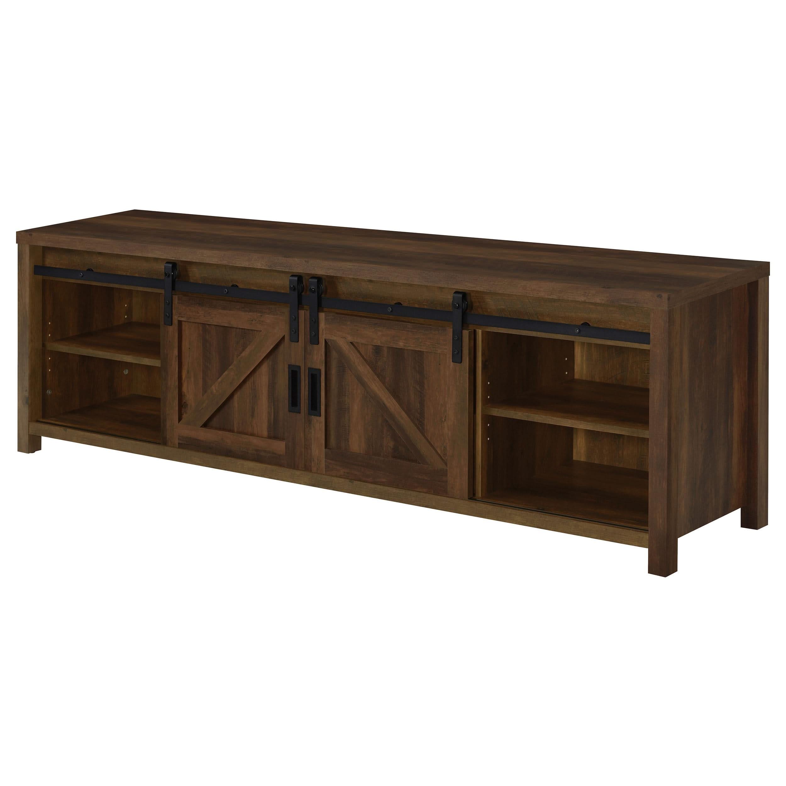 Mueble para TV Madra de 2 puertas de madera de ingeniería de 79 pulgadas en pino oscuro