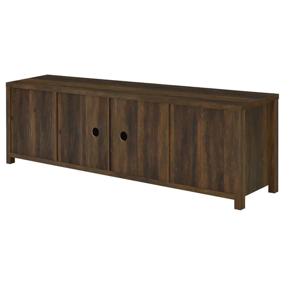 Mueble para TV Madra de 2 puertas de madera de ingeniería de 79 pulgadas en pino oscuro