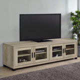 Mueble para TV Sachin de 4 puertas de madera de ingeniería de 79 pulgadas en pino envejecido