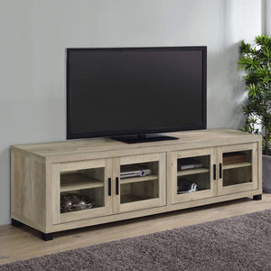 Mueble para TV Sachin de 4 puertas de madera de ingeniería de 79 pulgadas en pino envejecido