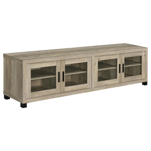 Mueble para TV Sachin de 4 puertas de madera de ingeniería de 79 pulgadas en pino envejecido