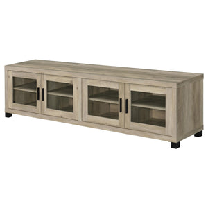 Mueble para TV Sachin de 4 puertas de madera de ingeniería de 79 pulgadas en pino envejecido