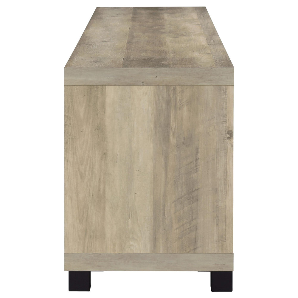 Mueble para TV Sachin de 4 puertas de madera de ingeniería de 79 pulgadas en pino envejecido
