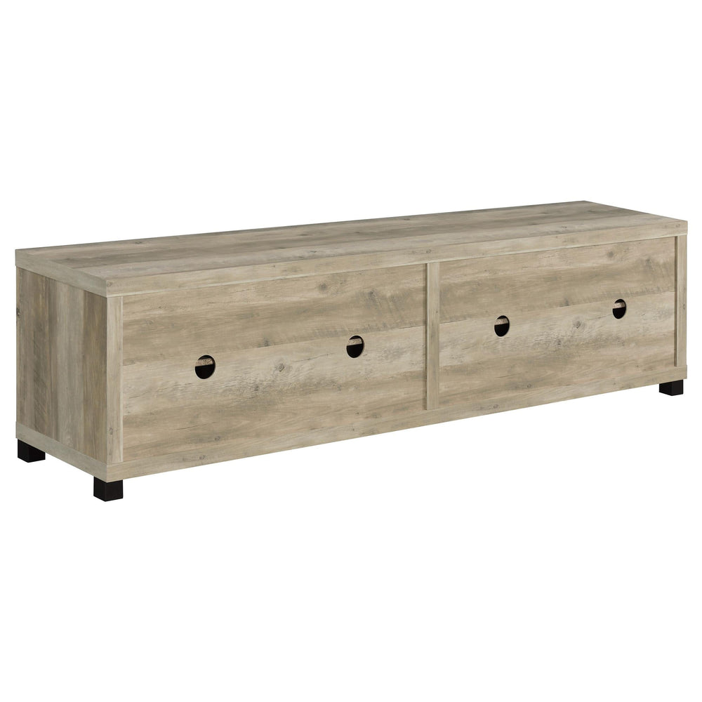 Mueble para TV Sachin de 4 puertas de madera de ingeniería de 79 pulgadas en pino envejecido