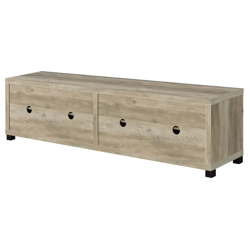 Mueble para TV Sachin de 4 puertas de madera de ingeniería de 79 pulgadas en pino envejecido