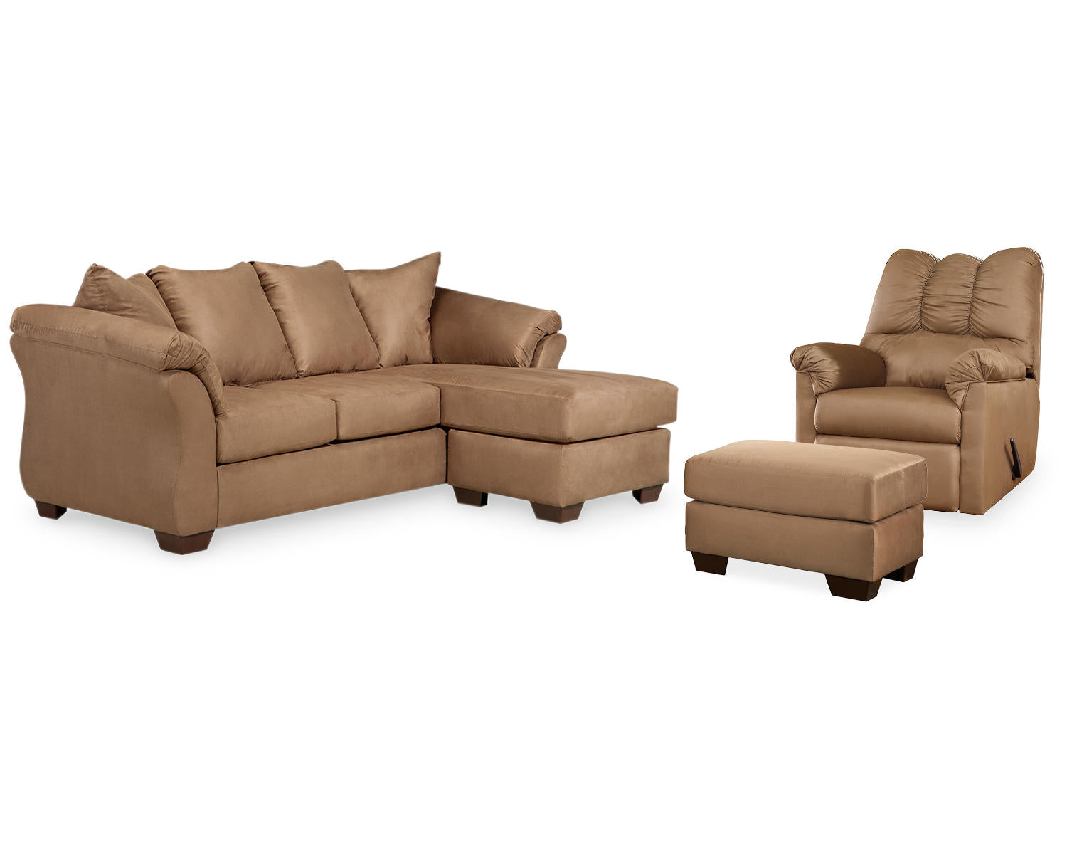 Darcy Sofa Chaise, Recliner and Ottoman