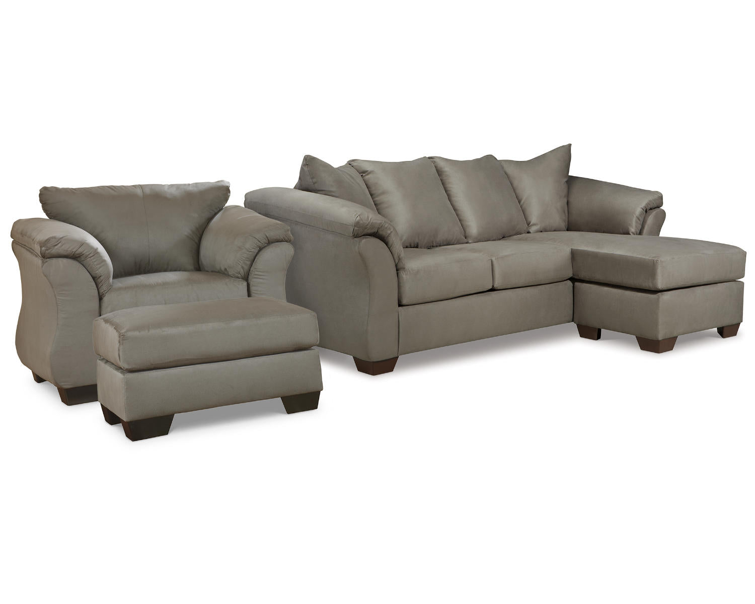 Darcy Sofa Chaise, Chair, and Ottoman