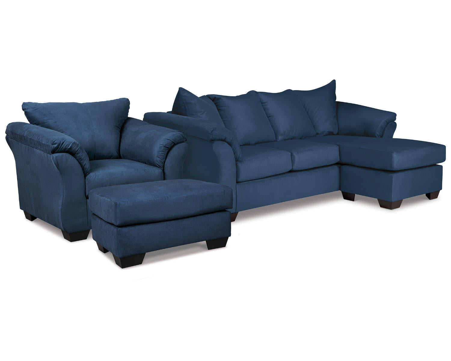 Darcy Sofa Chaise, Chair, and Ottoman