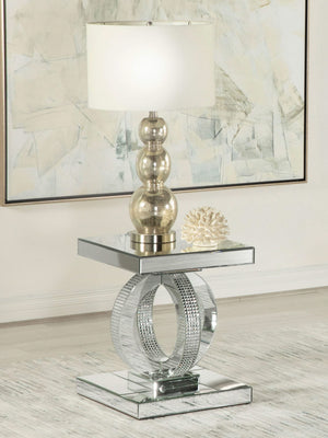 Mesa auxiliar rectangular de acrílico con espejo Breena, color plateado