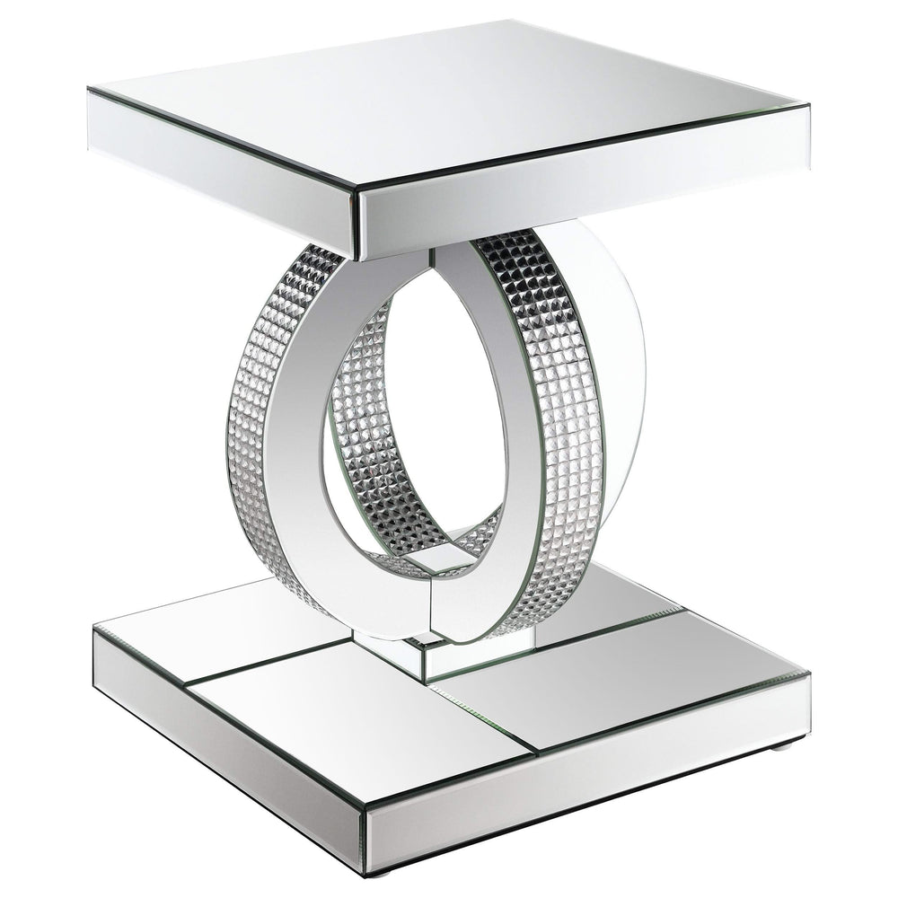 Mesa auxiliar rectangular de acrílico con espejo Breena, color plateado