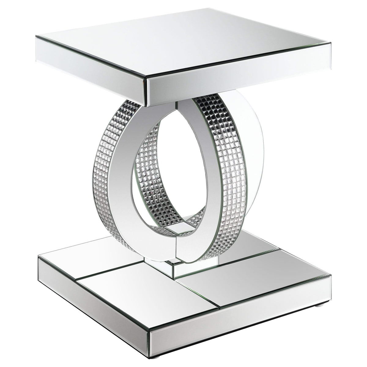 Mesa auxiliar rectangular de acrílico con espejo Breena, color plateado