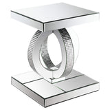Mesa auxiliar rectangular de acrílico con espejo Breena, color plateado