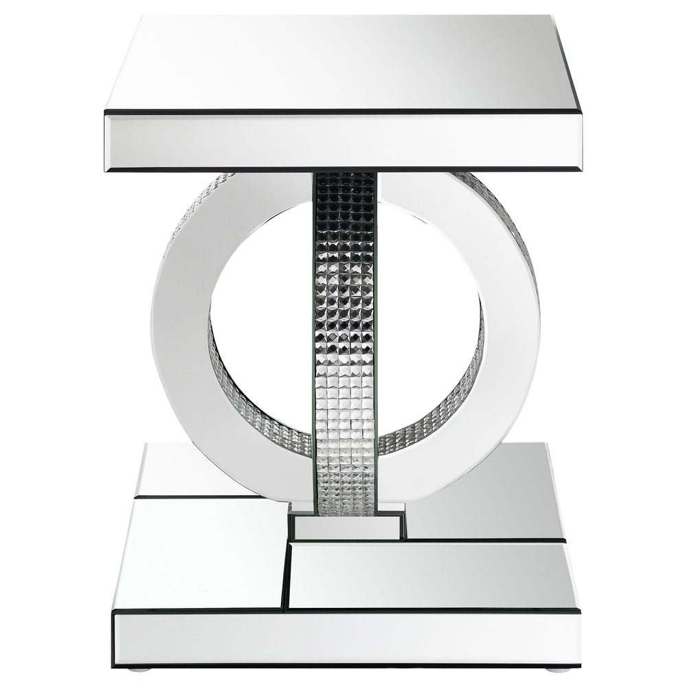 Mesa auxiliar rectangular de acrílico con espejo Breena, color plateado