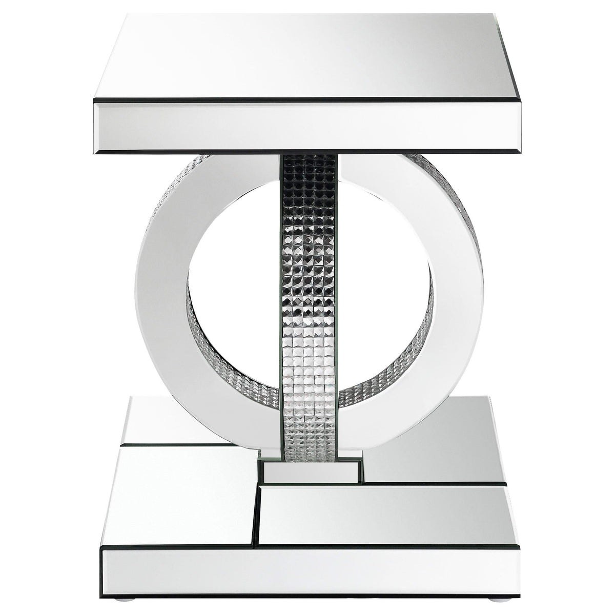 Mesa auxiliar rectangular de acrílico con espejo Breena, color plateado