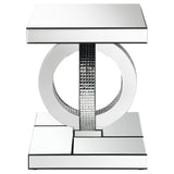 Mesa auxiliar rectangular de acrílico con espejo Breena, color plateado