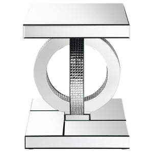 Mesa auxiliar rectangular de acrílico con espejo Breena, color plateado