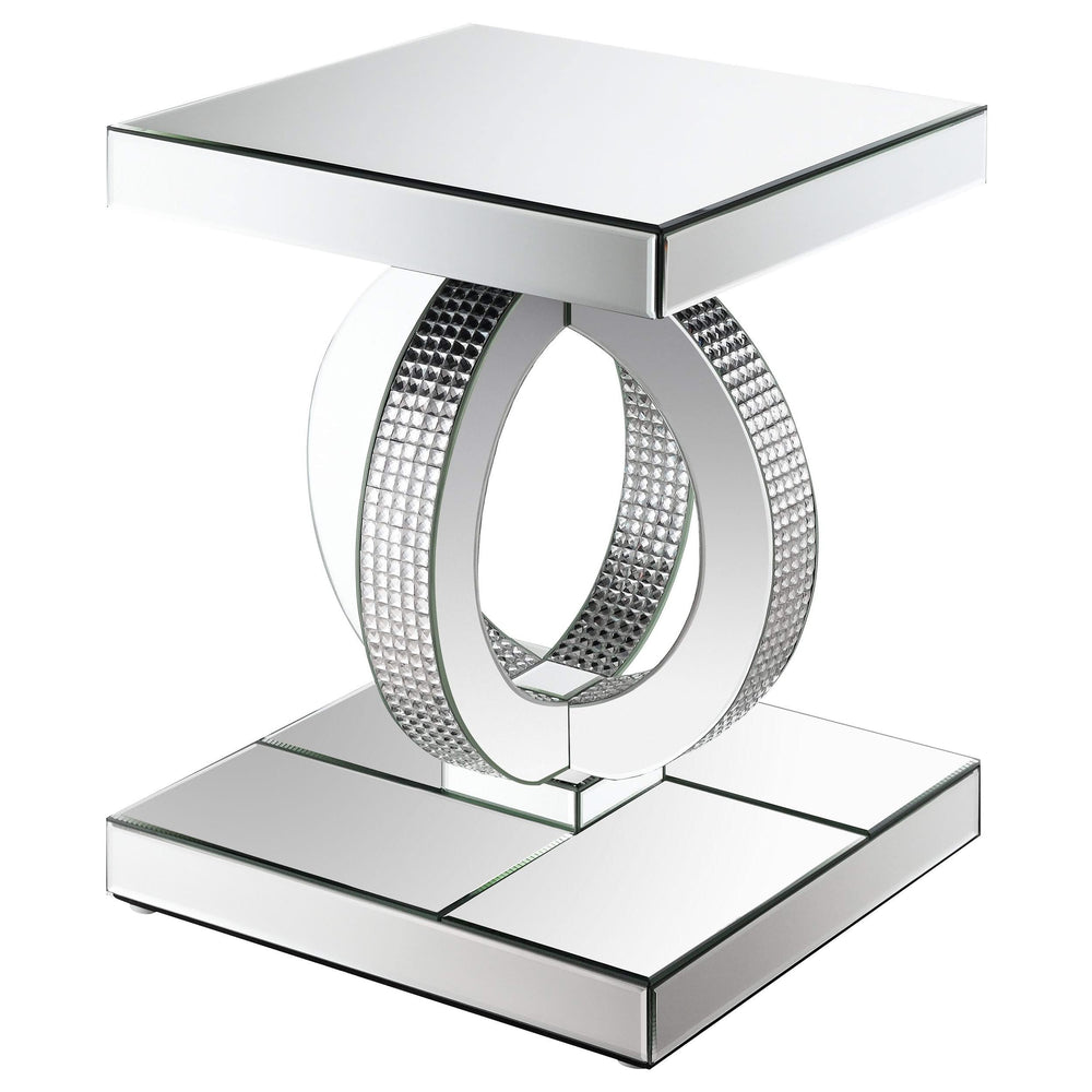 Mesa auxiliar rectangular de acrílico con espejo Breena, color plateado