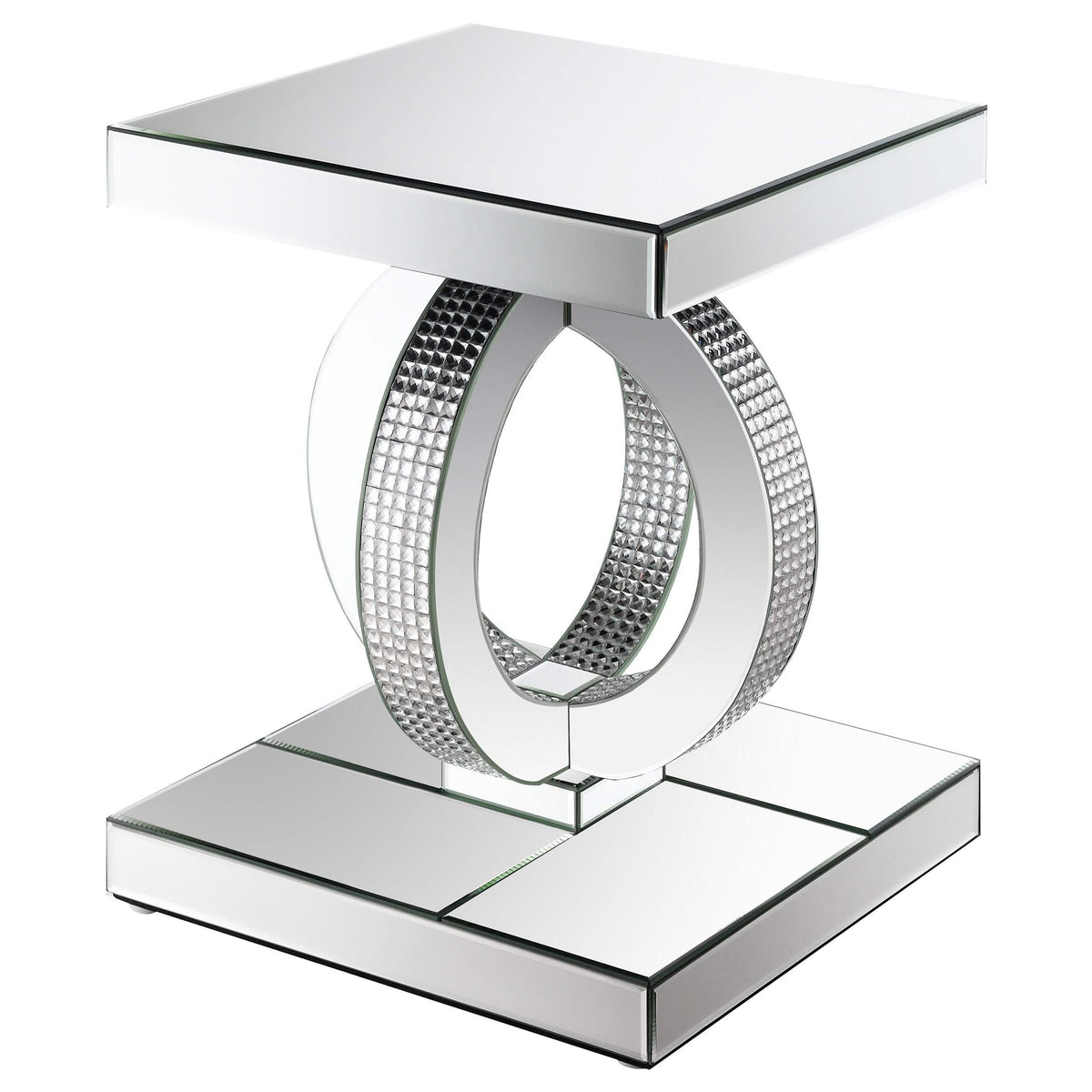 Mesa auxiliar rectangular de acrílico con espejo Breena, color plateado