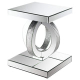 Mesa auxiliar rectangular de acrílico con espejo Breena, color plateado