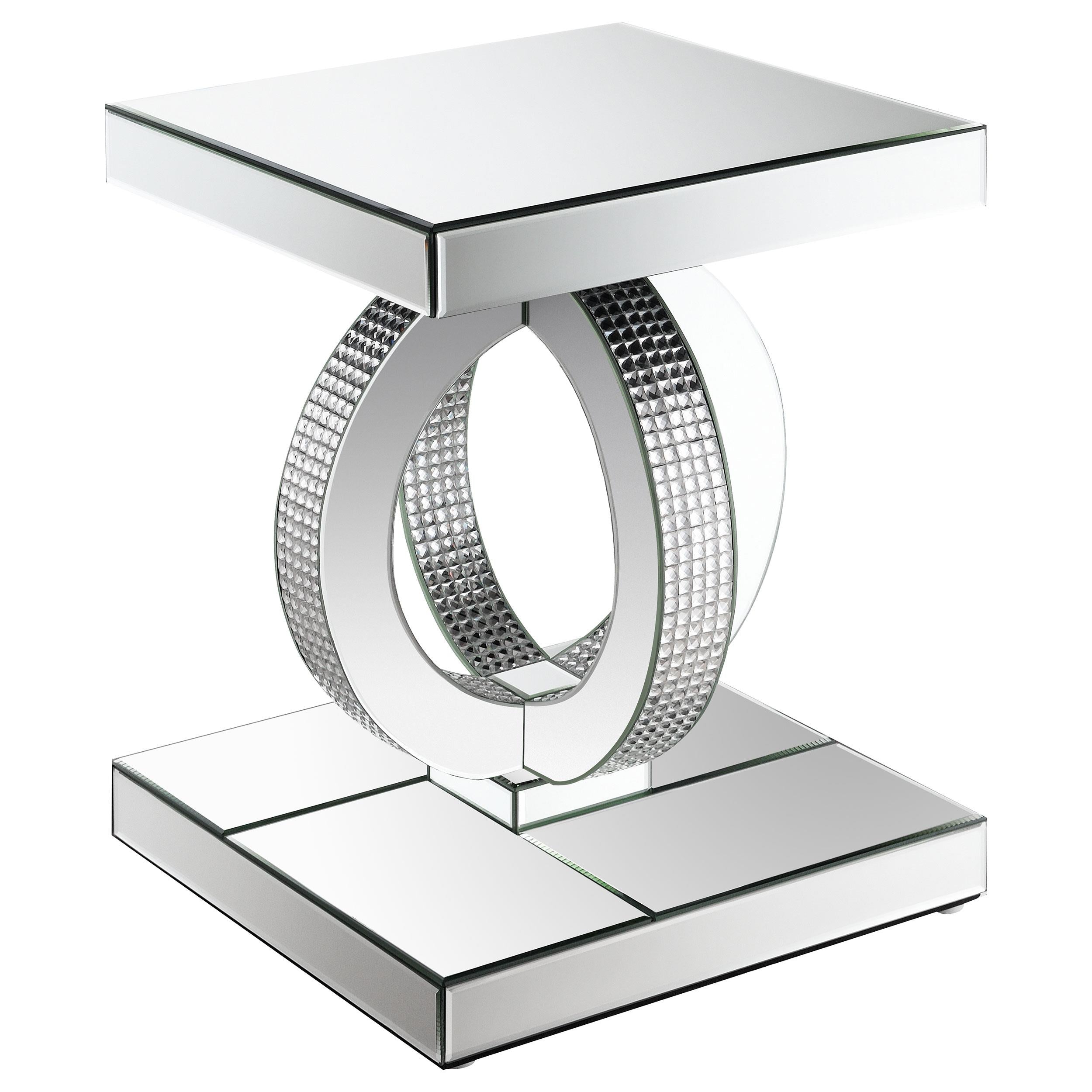 Breena 3-piece Mirrored Coffee and End Table Set Silver